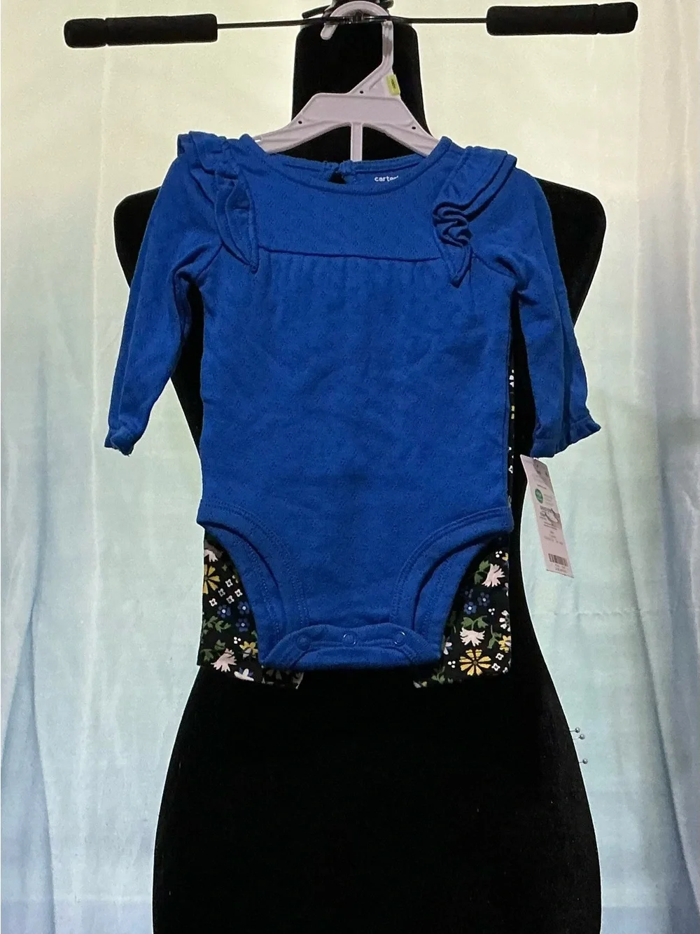 Carter's Black Floral Baby Bodysuit Set